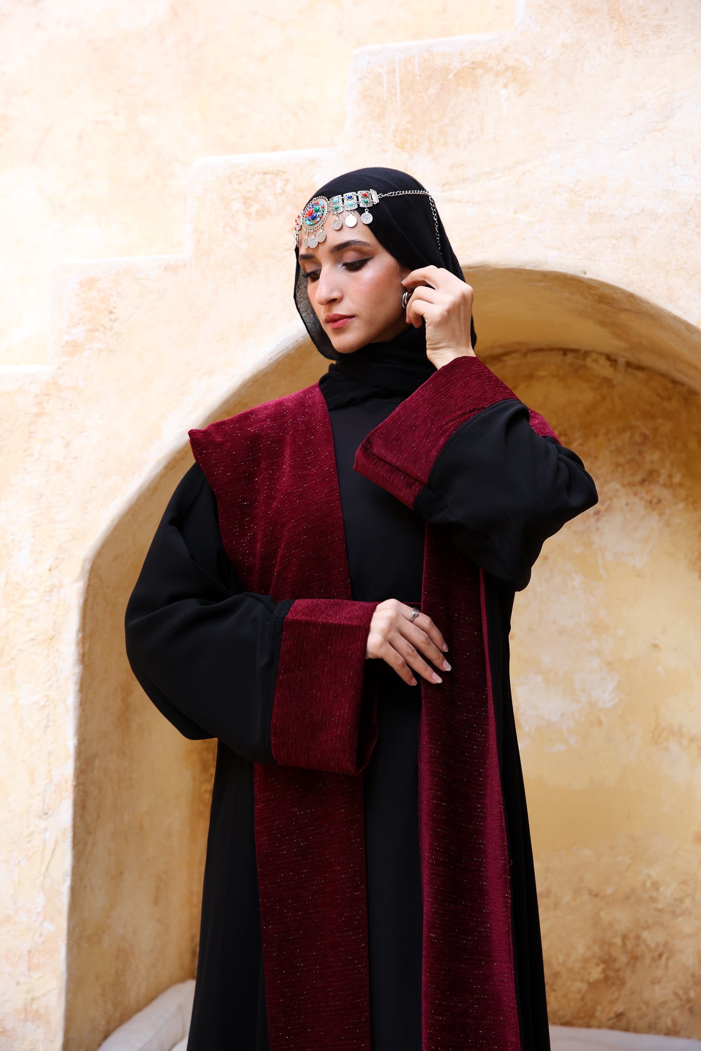 Yaqut Kaftan(burgundy)