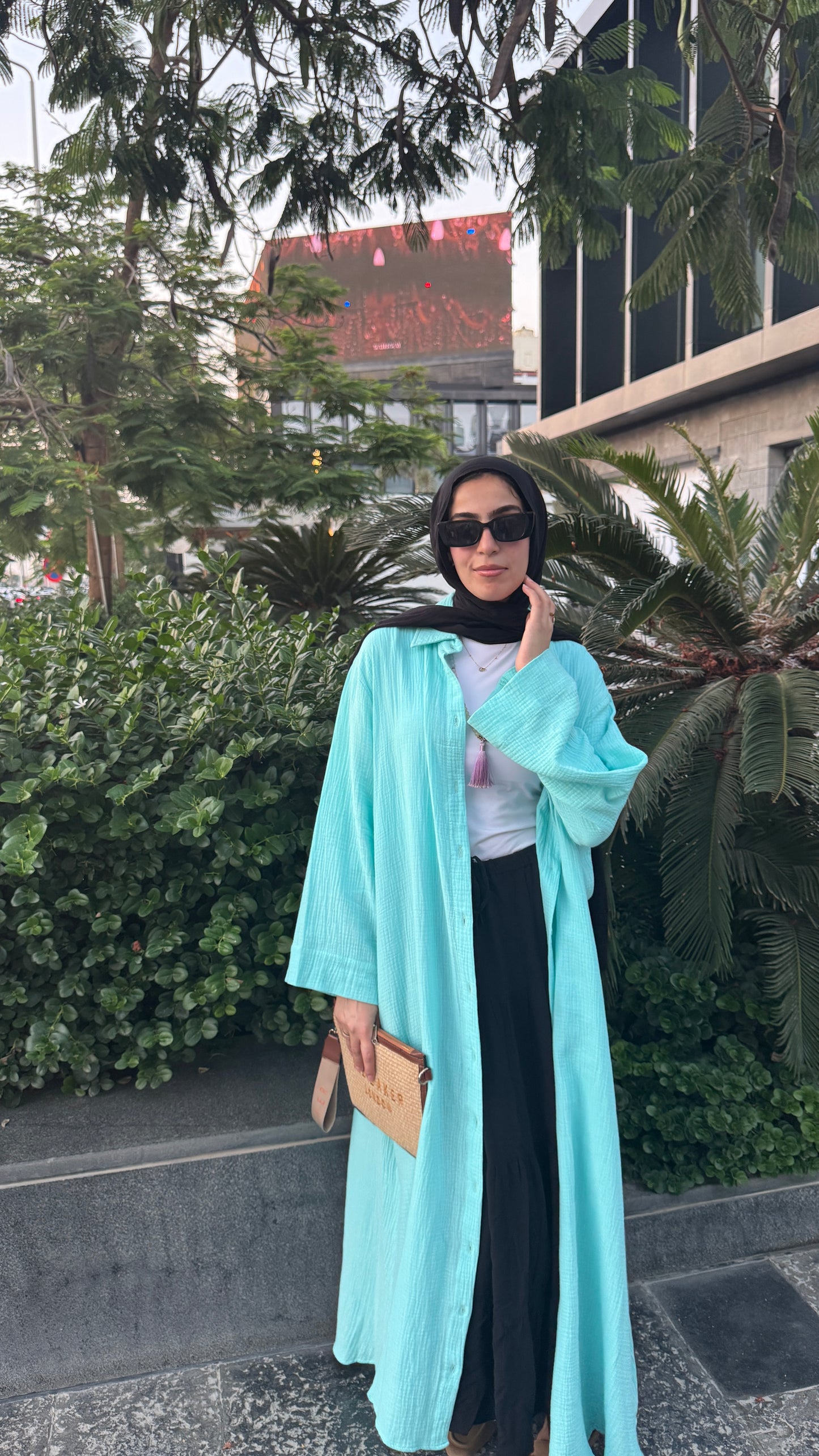 Breezy long shirt 
( Ice Blue)