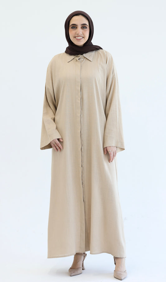Linen wrapped Dress(Beige)