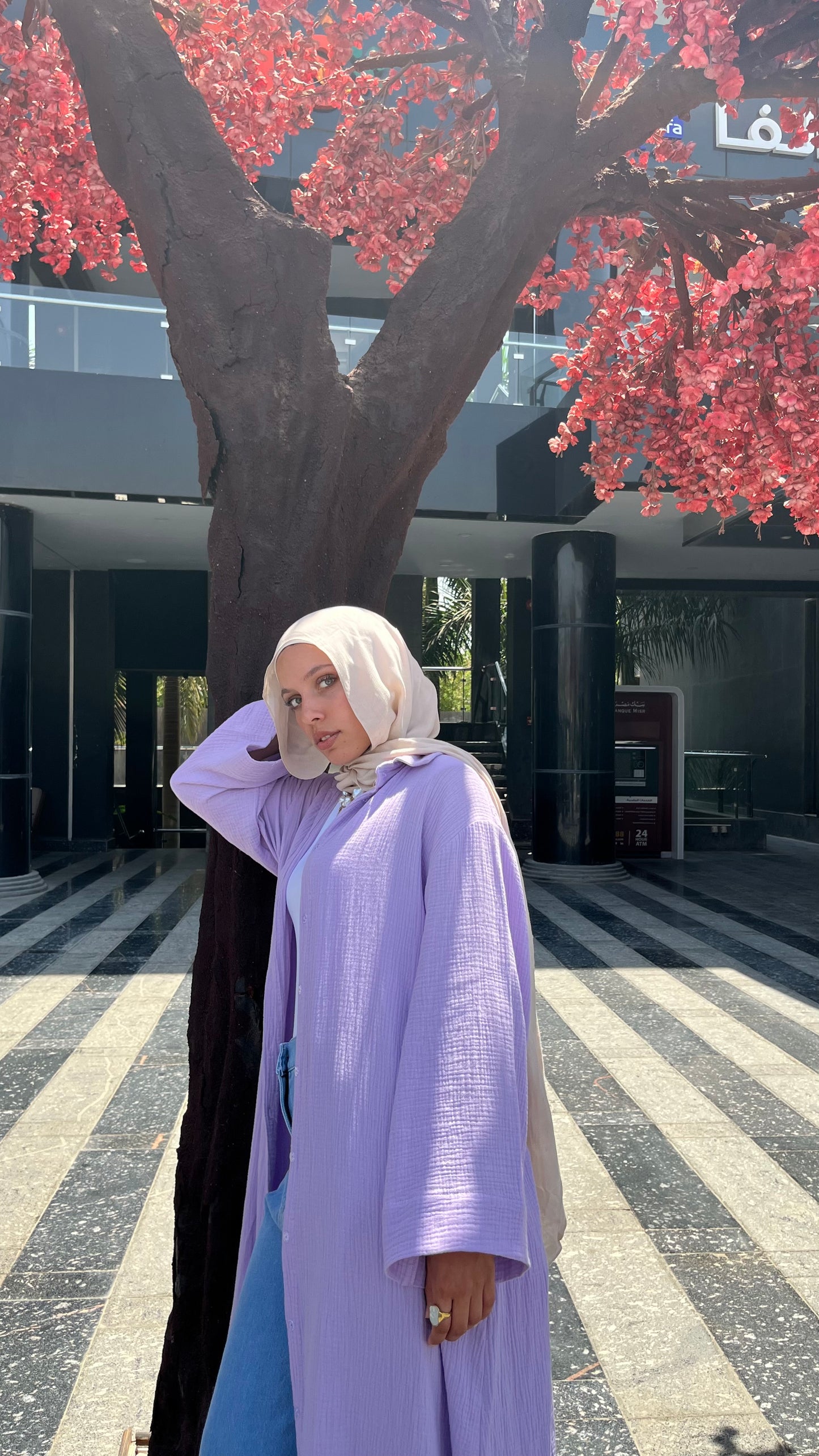 Breezy long shirt  (lavender )