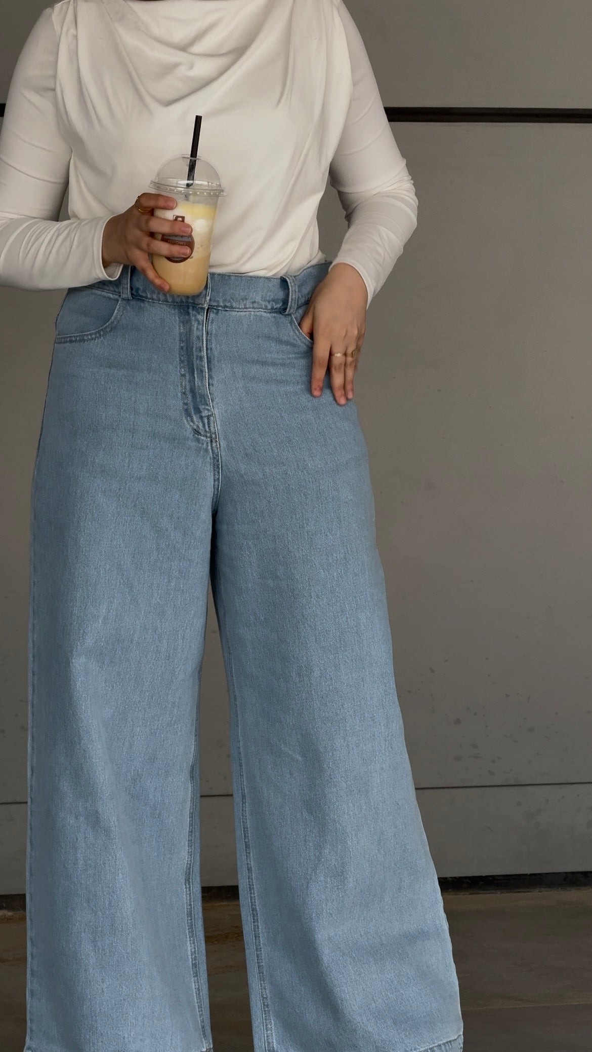 Denim wide leg